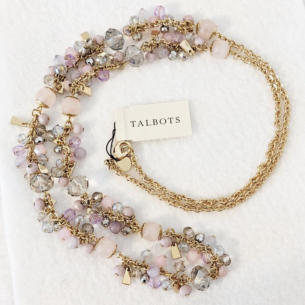Talbots Clutter Crystal Rhinestone Necklace - Picture 4 of 5